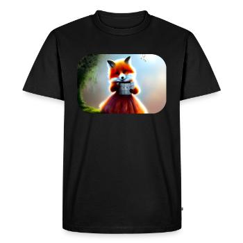 Renard en robe renarde - T-shirt Premium bio Homme - noir - Devant - Nico (187cm)