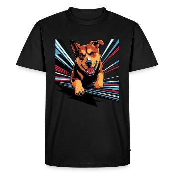 Action Hund - Männer Premium Bio T-Shirt - Schwarz - Vorne - Nico (187cm)
