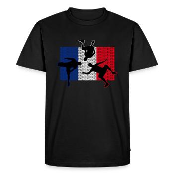 Parkour France | Parkour France - T-shirt Premium bio Homme - noir - Devant - Nico (187cm)