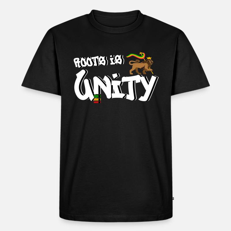 Roots is Unity - Männer Premium Bio T-Shirt - Schwarz