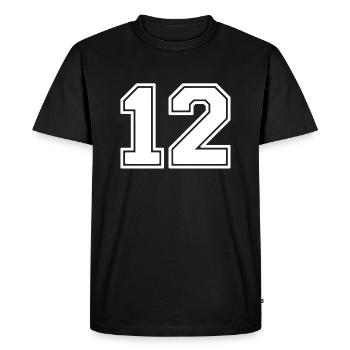 12 - T-shirt Premium bio Homme - noir - Devant - Nico (187cm)