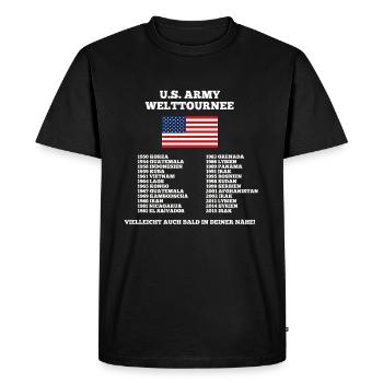 Armée US World Tour - T-shirt Premium bio Homme - noir - Devant - Nico (187cm)