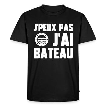 J’peux pas j’ai bateau - T-shirt Premium bio Homme - noir - Devant - Nico (187cm)