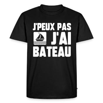 J’peux pas j’ai bateau - T-shirt Premium bio Homme - noir - Devant - Nico (187cm)
