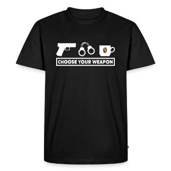 Police Policeman Policemen - Choose your weapon - Men's Premium Organic T-Shirt - black - Front - Nico (187cm)