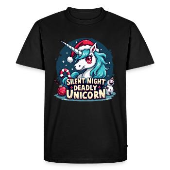 Silent Night Deadly Unicorn - Men's Premium Organic T-Shirt - black - Front - Nico (187cm)