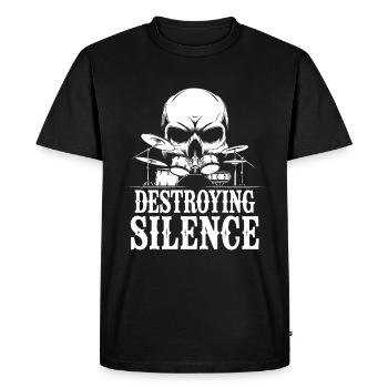 Groupe de rock tambour et batteur de crâne - T-shirt Premium bio Homme - noir - Devant - Nico (187cm)