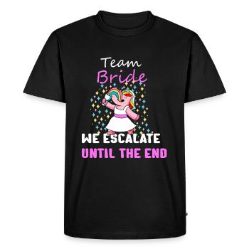 Mariée licorne, nous nous intensifions, jusqu’à la fin. - T-shirt Premium bio Homme - noir - Devant - Nico (187cm)