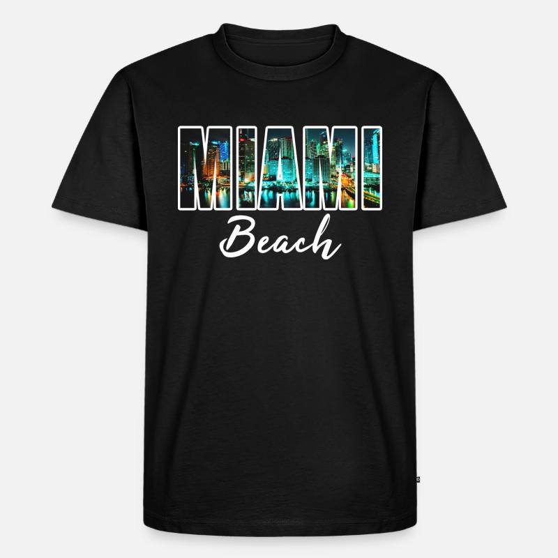 miami beach - Männer Premium Bio T-Shirt - Schwarz