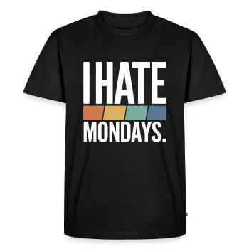 I Hate Mondays - Men's Premium Organic T-Shirt - black - Front - Nico (187cm)