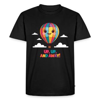 joyeux dessin animé de montgolfière - T-shirt Premium bio Homme - noir - Devant - Nico (187cm)