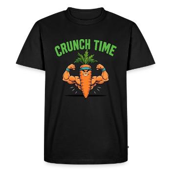 Crunch Time - Carotte forte dans le style fitness - T-shirt Premium bio Homme - noir - Devant - Nico (187cm)