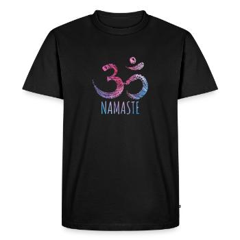 Om Namaste Mandala - Men's Premium Organic T-Shirt - black - Front - Nico (187cm)