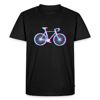 Neon Bike Glitch Cyclist - Men's Premium Organic T-Shirt - black - Front - Nico (187cm)