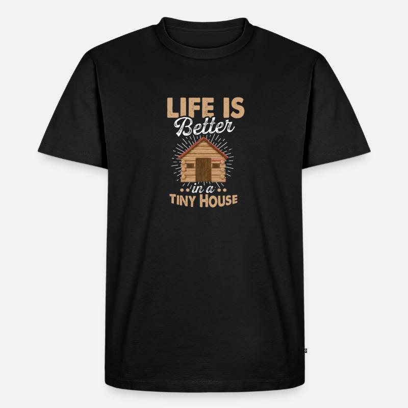 Tiny House - Männer Premium Bio T-Shirt - Schwarz