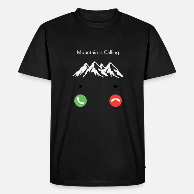 Der Berg ruft - Männer Premium Bio T-Shirt - Schwarz