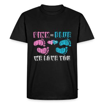 Pink or Blue - Men's Premium Organic T-Shirt - black - Front - Nico (187cm)