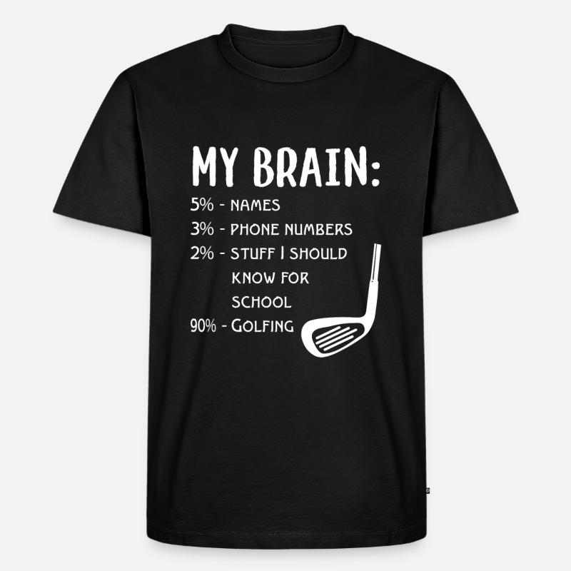 Golfer Golf - Männer Premium Bio T-Shirt - Schwarz