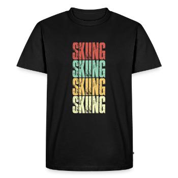 Ski skiing - Men's Premium Organic T-Shirt - black - Front - Nico (187cm)