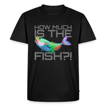 Combien coûte le poisson? | Quelle est la quantité de poisson? - T-shirt Premium bio Homme - noir - Devant - Nico (187cm)