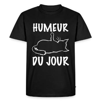 Chat Humeur Du Jour - T-shirt Premium bio Homme - noir - Devant - Nico (187cm)