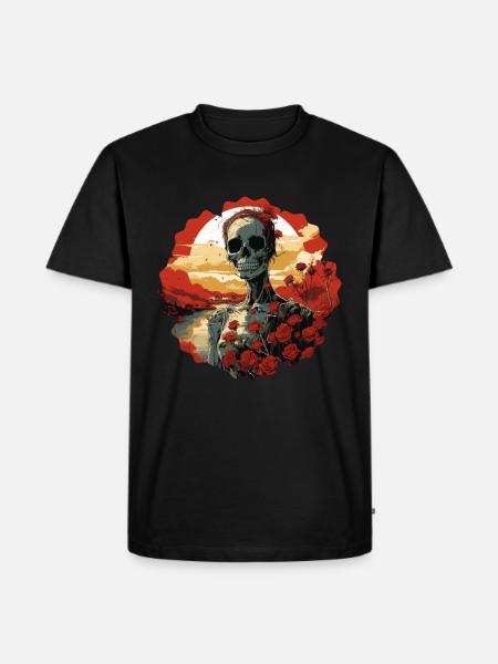 Bloomy death - Männer Premium Bio T-Shirt - Schwarz