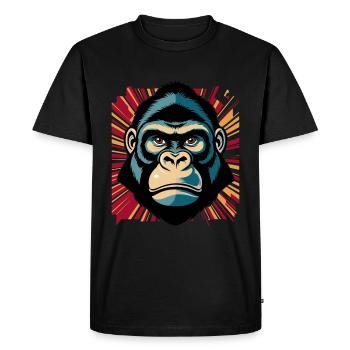 Cooler Gorilla Retro Comic Stil - Männer Premium Bio T-Shirt - Schwarz - Vorne - Nico (187cm)