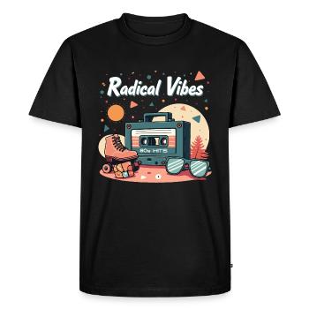 Hits rétro des années 80 - Nostalgie élégante - T-shirt Premium bio Homme - noir - Devant - Nico (187cm)