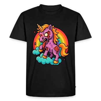 Bloody Zombie Unicorn Style Bande Dessinée - T-shirt Premium bio Homme - noir - Devant - Nico (187cm)