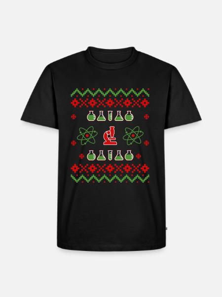 Ugly Christmas Sweater Science - Ekologisk premium-T-shirt herr - svart