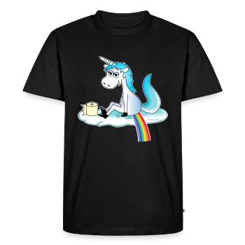 Unicorn pops rainbow - blue - Men's Premium Organic T-Shirt - black - Front - Nico (187cm)