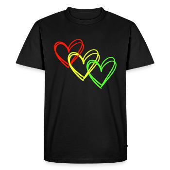 Hearts <3 Heart Necklace ♥ Love - Men's Premium Organic T-Shirt - black - Front - Nico (187cm)