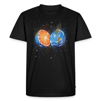 Summer Splashing Orange Earth - Men's Premium Organic T-Shirt - black - Front - Nico (187cm)