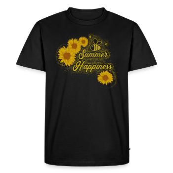 Summer Happiness Bee Sunflower - Men's Premium Organic T-Shirt - black - Front - Nico (187cm)