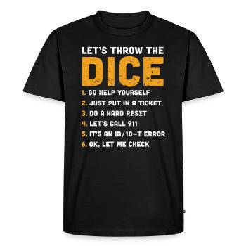 Sarcasme du support technique - T-shirt Premium bio Homme - noir - Devant - Nico (187cm)