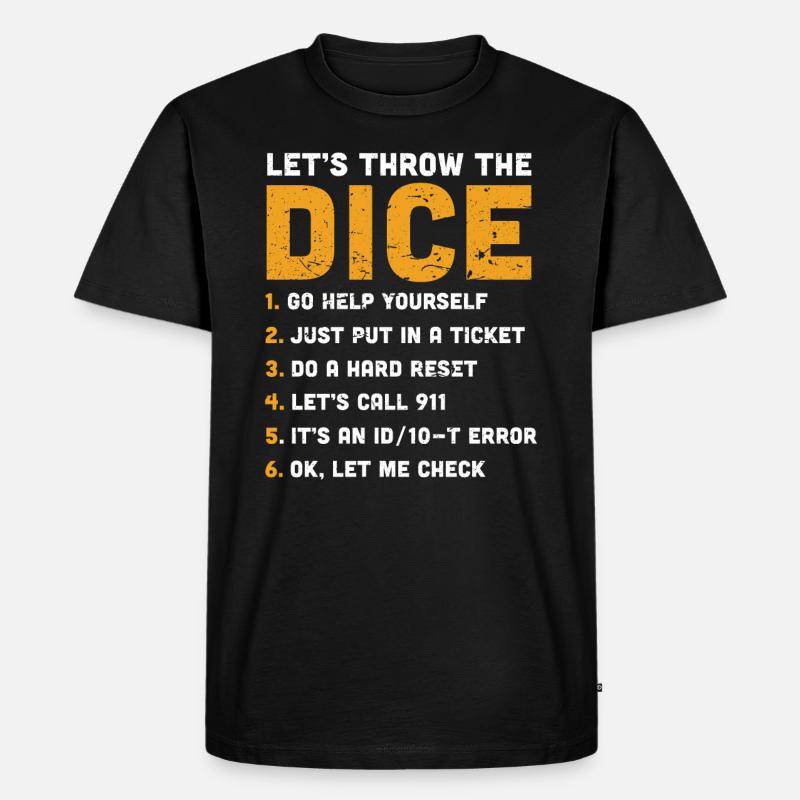 Tech Support Sarkasmus - Männer Premium Bio T-Shirt - Schwarz