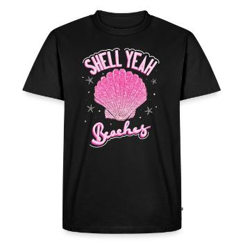 Shell Yeah Beaches Funny Summer - Men's Premium Organic T-Shirt - black - Front - Nico (187cm)