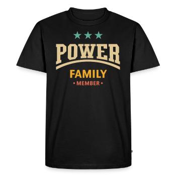 Membre de la famille Power (Famille / Membre / 4C) - T-shirt Premium bio Homme - noir - Devant - Nico (187cm)