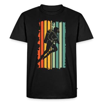 Plongée sous-marine Plongée Diving Diver Vintage - T-shirt Premium bio Homme - noir - Devant - Nico (187cm)