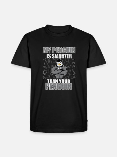 Pinguin Bildung - Männer Premium Bio T-Shirt - Schwarz