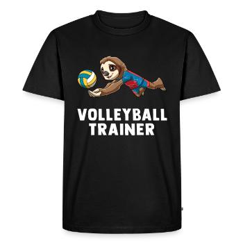 Volleyball Trainer - Lustiges Volleyball Faultier - Männer Premium Bio T-Shirt - Schwarz - Vorne - Nico (187cm)