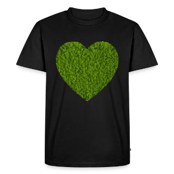 Coeur de mousse Nature Amour - T-shirt Premium bio Homme - noir - Devant - Nico (187cm)