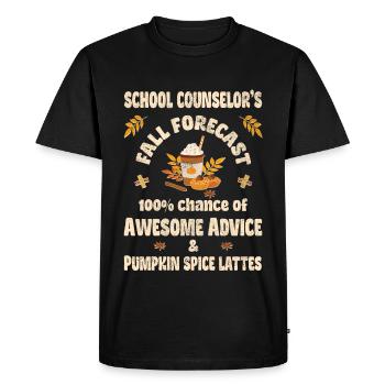 Conseiller scolaire, conseils et lattes aux épices à la citrouille - T-shirt Premium bio Homme - noir - Devant - Nico (187cm)