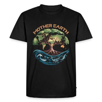 La Terre Mère – Protéger la planète - T-shirt Premium bio Homme - noir - Devant - Nico (187cm)