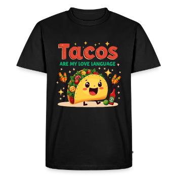 Tacos Love Language Design - Men's Premium Organic T-Shirt - black - Front - Nico (187cm)