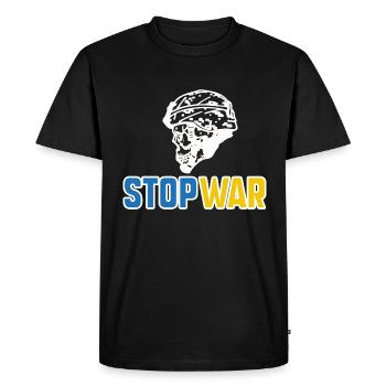 Stop war - Men's Premium Organic T-Shirt - black - Front - Nico (187cm)