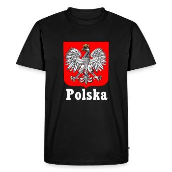 Polska Pologne Polski Armoiries Polonais Amour pour Pologne - T-shirt Premium bio Homme - noir - Devant - Nico (187cm)