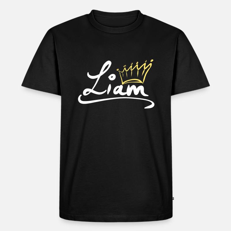 Krone Name Namensschild Liam - Männer Premium Bio T-Shirt - Schwarz