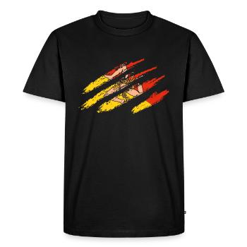 Drapeau de la Sicile raye Italie Palerme Trinacria - T-shirt Premium bio Homme - noir - Devant - Nico (187cm)