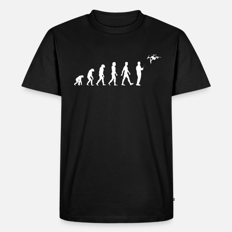 Drohne Evolution - Männer Premium Bio T-Shirt - Schwarz